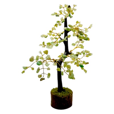 200 Bead Green Aventurine Tree Wooden Base